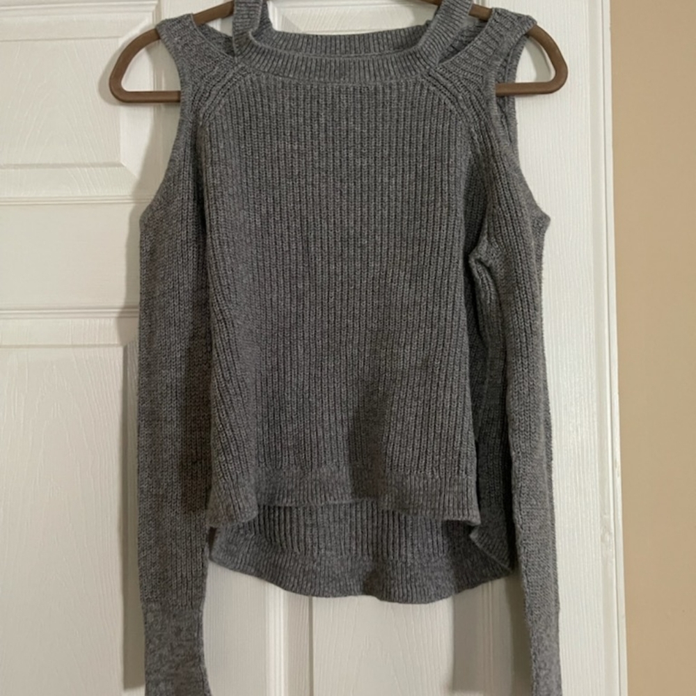 Hollister Grey off the shoulder sweater